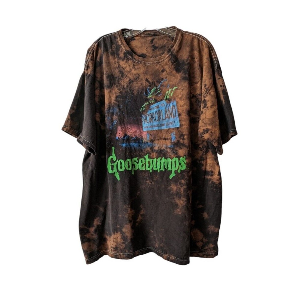 Goosebumps Welcome to HorrorLand T-Shirt Custom Bleach Tie Dyed RL Stine - Picture 3 of 11
